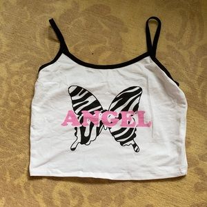 White tank. Trendy pattern